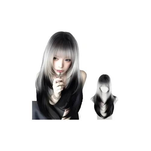 FYOSEE Meteorite Sirius Черный Белый Градиентный Топ Краситель Женские Перука Высокая Температура Пряжа Длинные Прямые Волосы