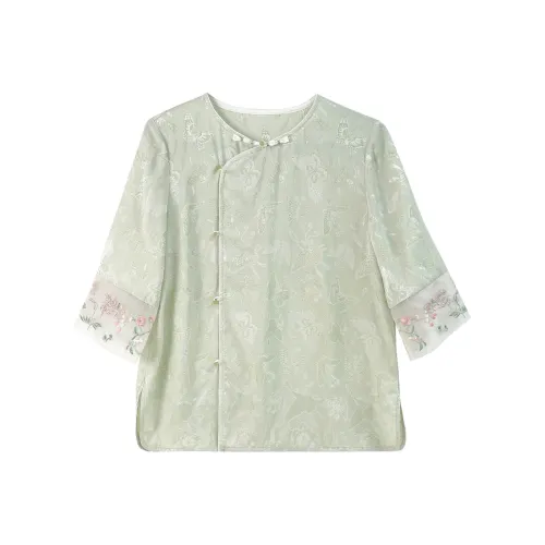 JK JS Cyan Turquoise Women's Shirts JK JS Циан Бирюзовые Женские Рубашки