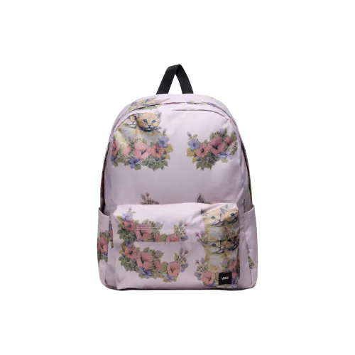 Vans Old SkoolDrop V Ткани вязаные Логотип Этикетка Рюкзак Обычный Женские Темная умбровая Розовый