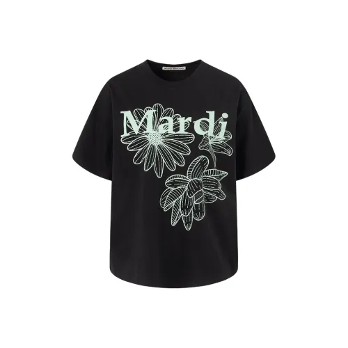 MARDI MERCREDI Three Flowers Collection SS25 Рубашка Женская Черная Мятная Корейский стиль