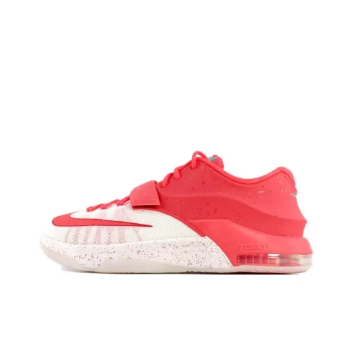 Nike KD 7 Рождество Цвет эггнога Нескользящий Легкий Низкий Топ Баскетбольные кроссовки для игры Мужской Красный