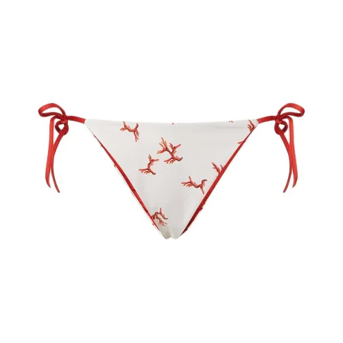 FENDI SS25 Плавки Женские Белые Красные