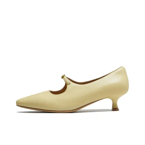 TATA Узкий каблук Mary Jane Туфли с низким каблуком Женские Желтые