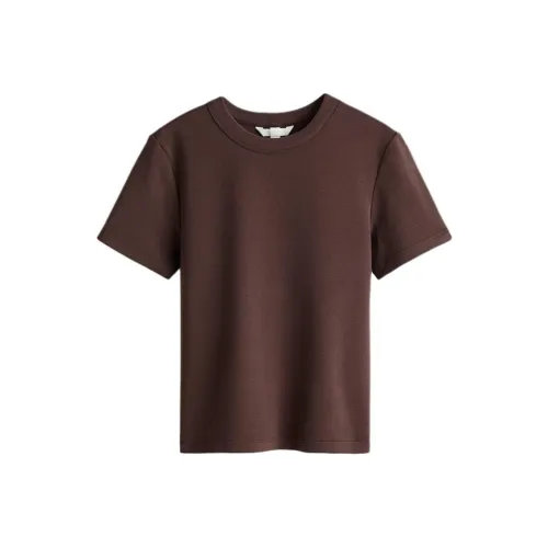 H&M Темно-коричневые женские футболки