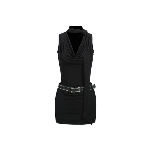 KYKW Черные Женские Платья без Рукавов