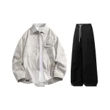 Комплект одежды (Хаки топ + Черные штаны)