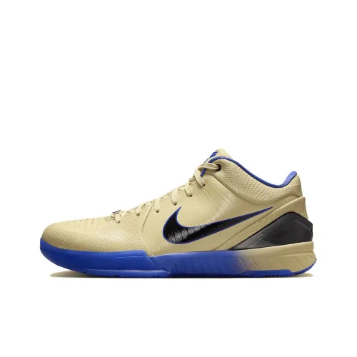 Nike Zoom Kobe 4 Slip-resistant Abrasion-resistant Low-top Баскетбольные кроссовки Унисекс Золото-черный Фиолетовый