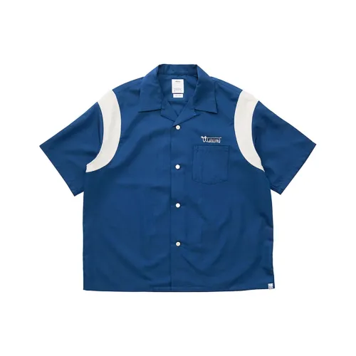 Visvim Мужские рубашки морского синего цвета