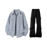 Синий в клетку + черный