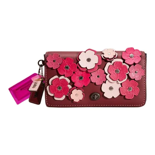 COACH Dinky Перчаточная дубленая кожа Ручная Сумка через плечо Женская