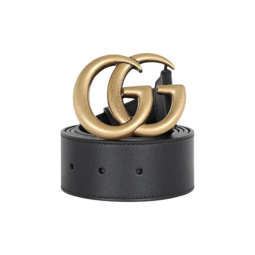 GUCCI Телячья кожа Кожаные ремни Унисекс Черный 4CM