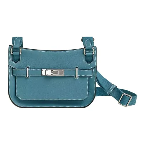 HERMES Jypsiere Evercolor Телячья кожа Сумка через плечо Мини Женская Новый Синий Деним