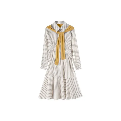 Cotton Zhiximeng Live Длинное платье с длинными рукавами женское