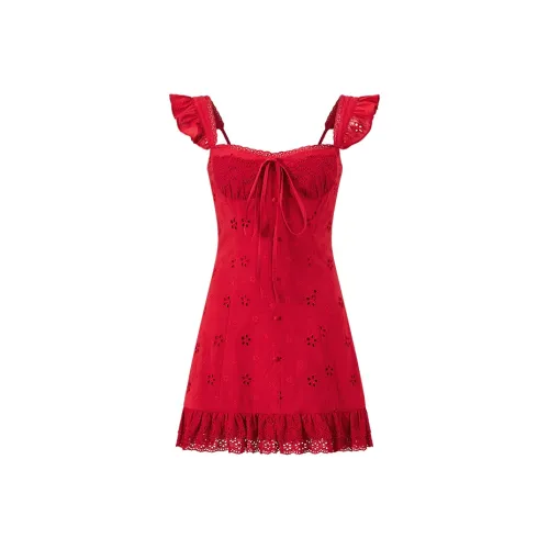 ACAINES Хлопковая ткань Красный Женские Слиплатья