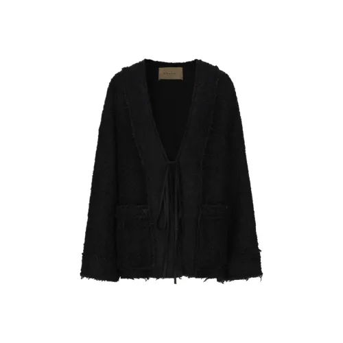 ELYWOOD Черный Шерстяной Короткий Куртка Куртки и Пальто Женские