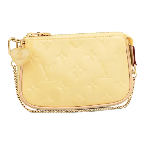 LOUIS VUITTON Телячья кожа Сумка на плечо Сумка с цепочкой Маленькая сумочка Ручная сумка Сумка через плечо Мини Женская Банановый желтый