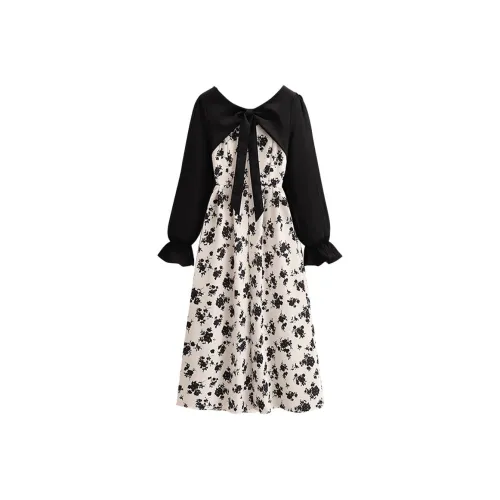 BELOVED STARRY Длинное платье с длинными рукавами женское