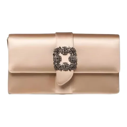 MANOLO BLAHNIK Satin Сумка через плечо Женская Бежевая