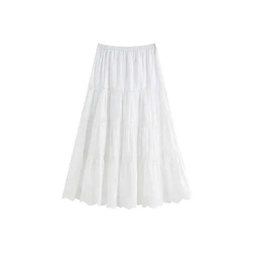 FANSILANEN Белый Женские Повседневные Длинные Юбки