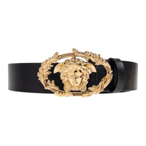 VERSACE Кожаные ремни Мужской Черный 4CM