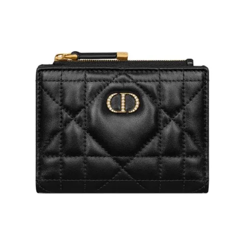 DIOR Георгин Lambskin Wallet Women's Black