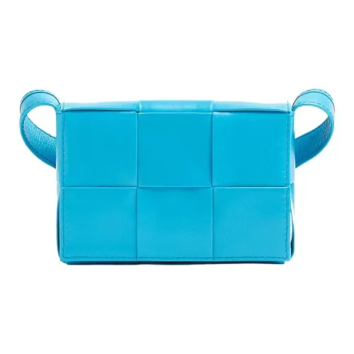 Bottega Veneta Cassette Вощеная кожа Сумка через плечо Мини Мужская Синяя