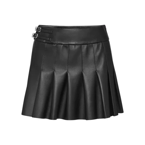 PHILIPP PLEIN FW25 Кожаные короткие юбки Женские