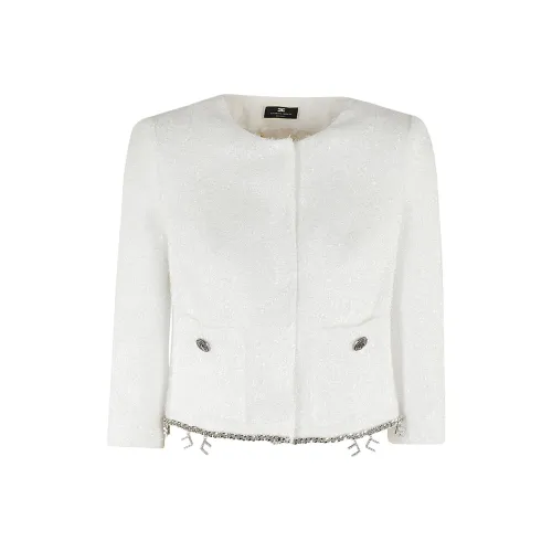 Elisabetta Franchi Куртки и Пальто Женские Айвори Белый