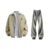 Хаки + Желтый Грязь Брюки