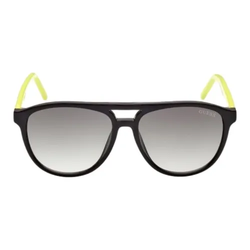 GUESS Пластик Aviator Солнцезащитные очки Мужские Ярко-черные