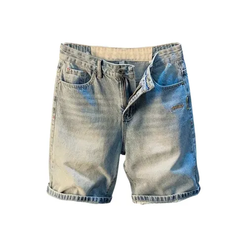 KAIZZGAO Светло-синие мужские джинсовые шорты