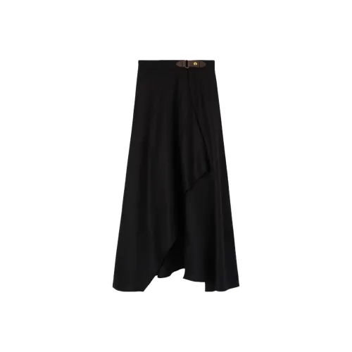 Loro Piana Черные Женские Повседневные Длинные Юбки