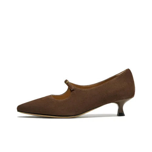TATA Узкий каблук Mary Jane Женские туфли Кофе