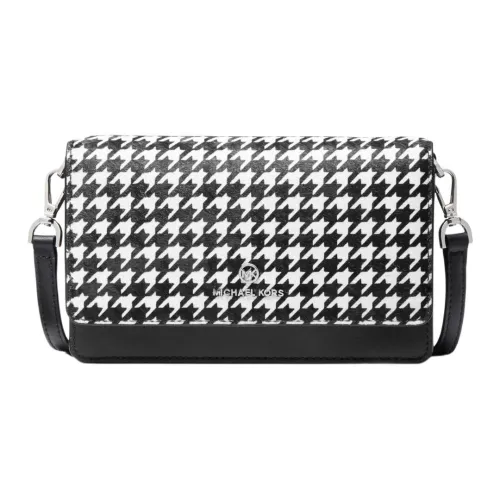 MICHAEL KORS Jet Set с коровьей замшей кожа через плечо маленькая женская черно-белая