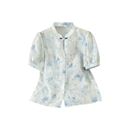 TOUCH Рубашка Женская Бежевая с Цветами