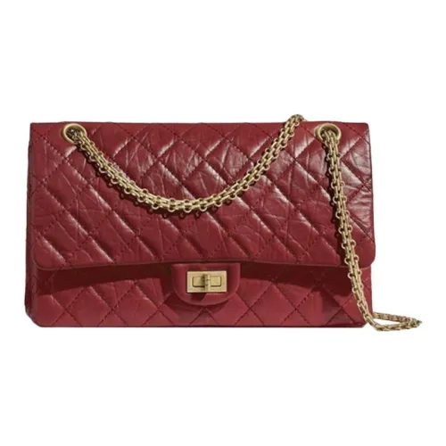 CHANEL 2,55 Vintage Телячья кожа Сумка через плечо Маленькая Женская Бордовая