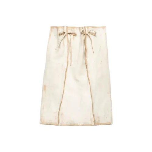 PRADA Fw25 Кожа Длинная Юбка Женская