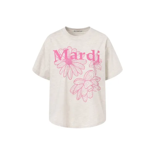 MARDI MERCREDI Three Flowers Collection Пыльно-серый Dragon claw Пудра Женские T Рубашки