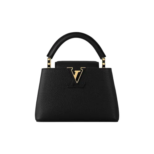 LOUIS VUITTON Capucines Taurillon Коровья кожа Сумка Мини Женская Черная