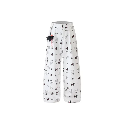 HYLHYL Белый Унисекс Повседневные Штаны