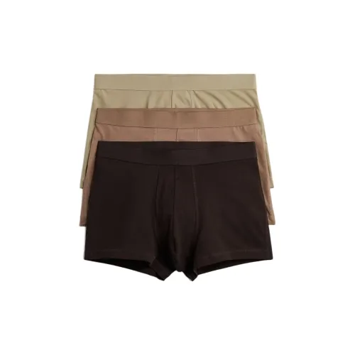 H&M 3 упаковки мужские боксеры: зеленый + бежевый + коричневый