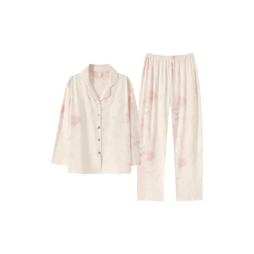 XIAFENYAN Абрикос Розовый Женский Пижамный Комплект