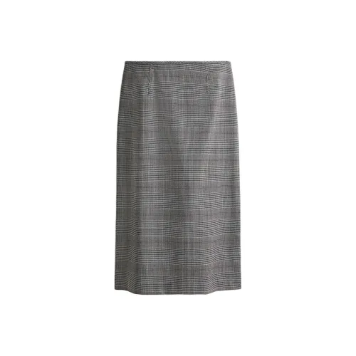 H&M Серый/Houndstooth Женская Повседневная Длинная Юбка