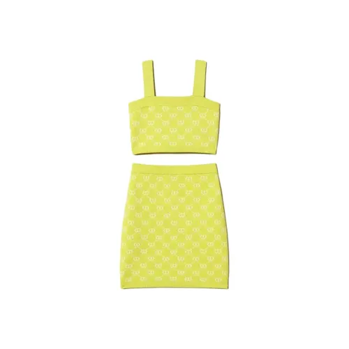 Twinset Двухтон Желтый Сливовый Цвет Комплекты для девочек с юбкой