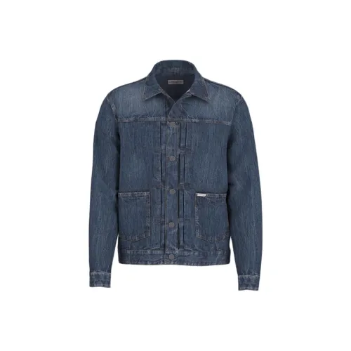 GUESS Темно-синий Мужские Джинсовые Куртки