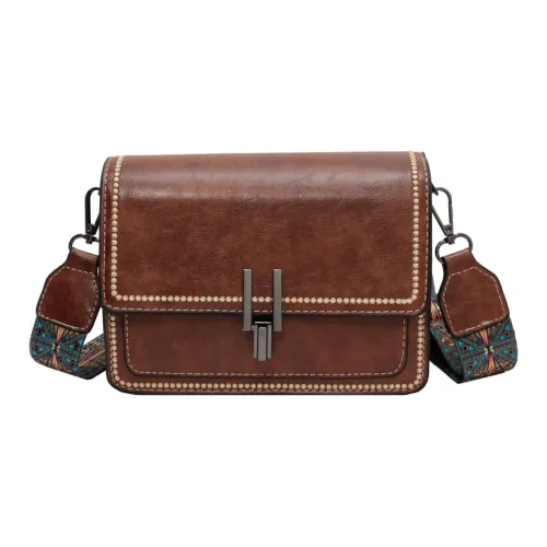 PINK·LAND ПУ (полиуретан) Сумка через плечо Женская Коричневый Кофейный Черный