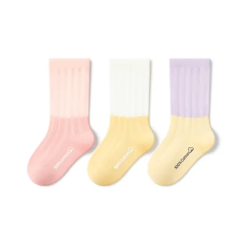 Детский Розовый Фиолетовый Цветовой блок Kids Носки