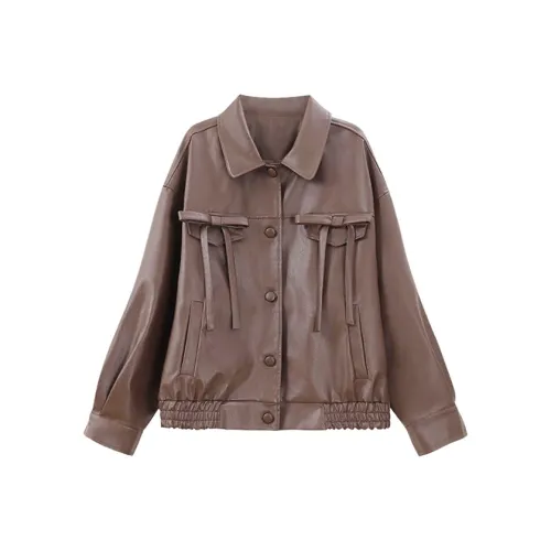 TIBINB Кофе Женские Куртки