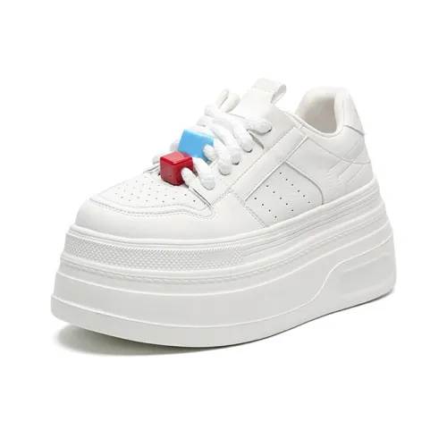 HUANAI Легкий визуально увеличивает рост Низкие кроссовки для скейтбординга Женские Белые