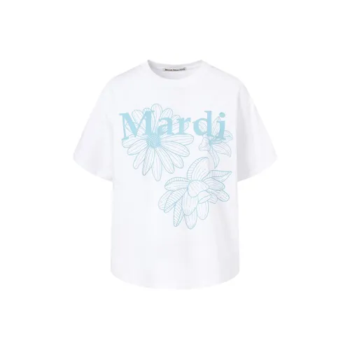 MARDI MERCREDI Three Flowers Collection SS25 Рубашка Женская Белая Небесно-голубая Корейский стиль